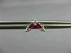 ESTATE .38CT DIAMOND & AAA RUBY 14KT WHITE GOLD V SHAPE BUTTERFLY STUD EARRINGS