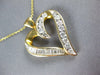 ESTATE LARGE 2.03CT DIAMOND 14K 2 TONE GOLD ROUND & BAGUETTE HEART PENDANT 27251