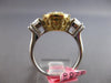EXTRA LARGE 4.55CT WHITE & FANCY YELLOW DIAMOND 18K 2 TONE GOLD ENGAGEMENT RING
