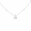 .88CT DIAMOND 18KT WHITE GOLD 3D MULTI SHAPE CLUSTER TEAR DROP V SHAPE NECKLACE