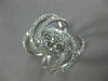 ESTATE EXTRA LARGE 1.90CT DIAMOND 14KT WHITE GOLD 3D OVAL FLOWER LOVE KNOT RING