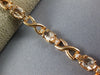 LONG 4.15CT DIAMOND & AAA MORGANITE 14K ROSE GOLD 3D OVAL X LOVE TENNIS BRACELET