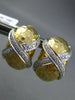 .20CT DIAMOND 14KT 2 TONE GOLD 3D CRISS CROSS X NUGGET CLIP ON HANGING EARRINGS