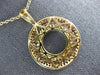 LARGE DIAMOND & RUBY & PINK SAPPHIRE 18K YELLOW GOLD MULTI ROW CIRCULAR PENDANT