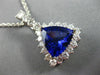 MASSIVE 7.05CT DIAMOND & AAA TANZANITE 14KT WHITE GOLD TRILLION FLOATING PENDANT