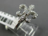 ESTATE WIDE .26CT DIAMOND 14KT WHITE GOLD 3D FLEUR DE LIS PAVE FILIGREE FUN RING