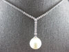 .28CT DIAMOND & AAA SOUTH SEA PEARL 18KT WHITE GOLD V SHAPE LARIAT LOVE NECKLACE