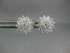 ESTATE .66CT DIAMOND 18KT WHITE GOLD 3D CLASSIC FLOWER SNOWFLAKE STUD EARRINGS