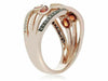 LARGE 5.11CT MULTI COLOR DIAMOND & AAA ORANGE SAPPHIRE 14KT ROSE GOLD WOVEN RING