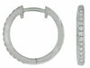 ESTATE SMALL .30CT DIAMOND 14KT WHITE GOLD 3D CLASSIC ROUND HUGGIE HOOP EARRINGS