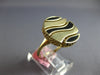 ESTATE AAA BLACK ENAMEL 14KT YELLOW GOLD 3D CLASSIC CIRCULAR FILIGREE FUN RING
