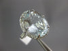 ESTATE LARGE 8.15CT DIAMOND & AAA AQUAMARINE 14K WHITE GOLD OVAL ENGAGEMENT RING
