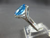 LARGE 4.63CT DIAMOND & AAA BLUE TOPAZ 14KT WHITE GOLD CUSHION & ROUND FUN RING