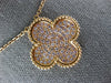 LARGE 1.04CT LIGHT PINK DIAMOND 18KT ROSE GOLD 3D 4 LEAF CLOVER LOVE NECKLACE