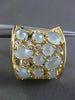 ESTATE EXTRA WIDE 10.37CT DIAMOND & BLUE AGATE 14KT YELLOW GOLD HUGGIE EARRINGS