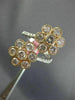 ESTATE LARGE 2.57CT WHITE & PINK DIAMOND 18KT WHITE & ROSE GOLD 3D FLOWER RING