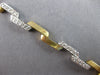 ESTATE WIDE .90CT DIAMOND 14KT 2 TONE GOLD MULTI WAVE SQUARE FUN TENNIS BRACELET