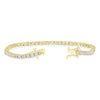 ESTATE 6.0CT DIAMOND 14KT YELLOW GOLD 3D CLASSIC ROUND TENNIS BRACELET
