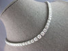 LARGE 6.94CT DIAMOND 14KT WHITE GOLD 3D 4 PRONG GRADUATING LOVE TENNIS NECKLACE
