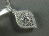 ESTATE .65CT DIAMOND 18K WHITE GOLD CLUSTER TEAR DROP LEAF HALO FLOATING PENDANT