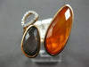 ESTATE .07CT DIAMOND & AAA ORANGE AGATE & GREY QUARTZ 14KT ROSE GOLD 3D FUN RING