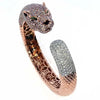 11.09CT WHITE & PINK DIAMOND & AAA EMERALD 18K WHITE & ROSE GOLD JAGUAR BRACELET