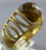 ESTATE 5.61CT DIAMOND & AAA SMOKEY TOPAZ 14KT YELLOW GOLD 3D DOME SHAPE FUN RING