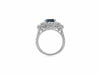 EGL CERTIFIED 4.95CT DIAMOND & AAA SAPPHIRE 18KT WHITE GOLD HALO ENGAGEMENT RING
