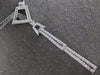 ESTATE LARGE .75CT DIAMOND 14KT WHITE GOLD DOUBLE BAR LOVE KNOT LARIAT NECKLACE