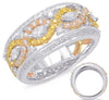 WIDE .99CT WHITE & FANCY YELLOW DIAMOND 14KT TRI COLOR GOLD INFINITY LOVE RING