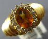 ESTATE 1.04CT DIAMOND & AAA CITRINE 14K YELLOW GOLD OVAL CLASSIC FRIENDSHIP RING