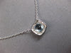 1.04CT DIAMOND & AAA AQUAMARINE 14KT WHITE GOLD 3D CUSHION & ROUND LOVE NECKLACE