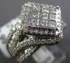 LARGE 1.50CT DIAMOND 14K WHITE GOLD ROUND & PRINCESS SQUARE HALO ENGAGEMENT RING