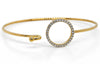 .32CT DIAMOND 18KT YELLOW GOLD 3D CIRCLE OF LIFE LOVE KNOT CUFF BANGLE BRACELET