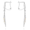 LARGE 1.21CT DIAMOND 18KT 2 TONE GOLD FLOWER CIRCULAR LEVERBACK HANGING EARRINGS