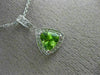 ESTATE .90CT DIAMOND & AAA PERIDOT 14K WHITE GOLD TRILLION HALO FLOATING PENDANT