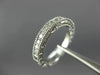 ESTATE 0.25CT DIAMOND 14KT WHITE GOLD FILIGREE MILGRAIN ETERNITY RING #19628