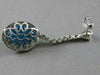 ESTATE 1.40CT DIAMOND & TURQUOISE 14K WHITE GOLD FILIGREE HANGING EARRINGS 20409