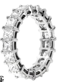 5.5CT DIAMOND PLATINUM PRINCESS SHARED PRONG INVISIBLE ETERNITY ANNIVERSARY RING