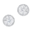 ESTATE .40CT DIAMOND 14KT WHITE GOLD SOLITAIRE CIRCULAR SUNBURST STUD EARRINGS