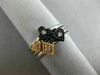 .05CT DIAMOND 14KT WHITE BLACK & ROSE GOLD 3D HEART FLOWER MULTI STACKABLE RING