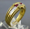 1.36CT DIAMOND & AAA RUBY 18KT YELLOW GOLD 3D PRINCESS BAGUETTE & ROUND FUN RING