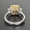 3.59CT DIAMOND & AAA EMERALD 18K 2 TONE GOLD SQUARE EMERALD CUT ENGAGEMENT RING