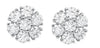 ESTATE .26CT DIAMOND 14KT WHITE GOLD 3D CLASSIC ROUND FLOWER FUN STUD EARRINGS