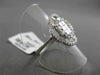ESTATE LARGE 1.08CT DIAMOND 18KT WHITE GOLD 3D CLUSTER FLORAL FUN COCKTAIL RING