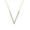 ESTATE EXTRA LARGE .50CT DIAMOND 18KT YELLOW GOLD 3D V SHAPE FUN NECKLACE