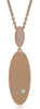.07CT DIAMOND 14KT ROSE GOLD ETOILE DOUBLE OVAL FILIGREE FUN FLOATING PENDANT