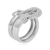 ESTATE LARGE .50CT DIAMOND 14KT WHITE GOLD 3D ETOILE CRISS CROSS BELT RING