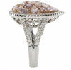LARGE 2.65CT WHITE & PINK DIAMOND 18K WHITE & ROSE GOLD MULTI SHAPE CLUSTER RING