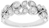 ESTATE .50CT DIAMOND 14KT WHITE GOLD ROUND MULTI LEAF FILIGREE ANNIVERSARY RING